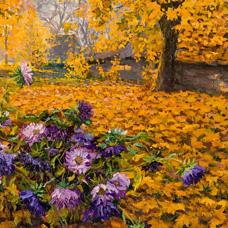 Original Figurative Floral Painting by Elena Barkhatkova