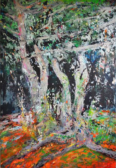 Print of Abstract Tree Paintings by Kristina Kandrikova