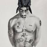 Tupac Shakur (charcoal portrait) by Guy B Roames