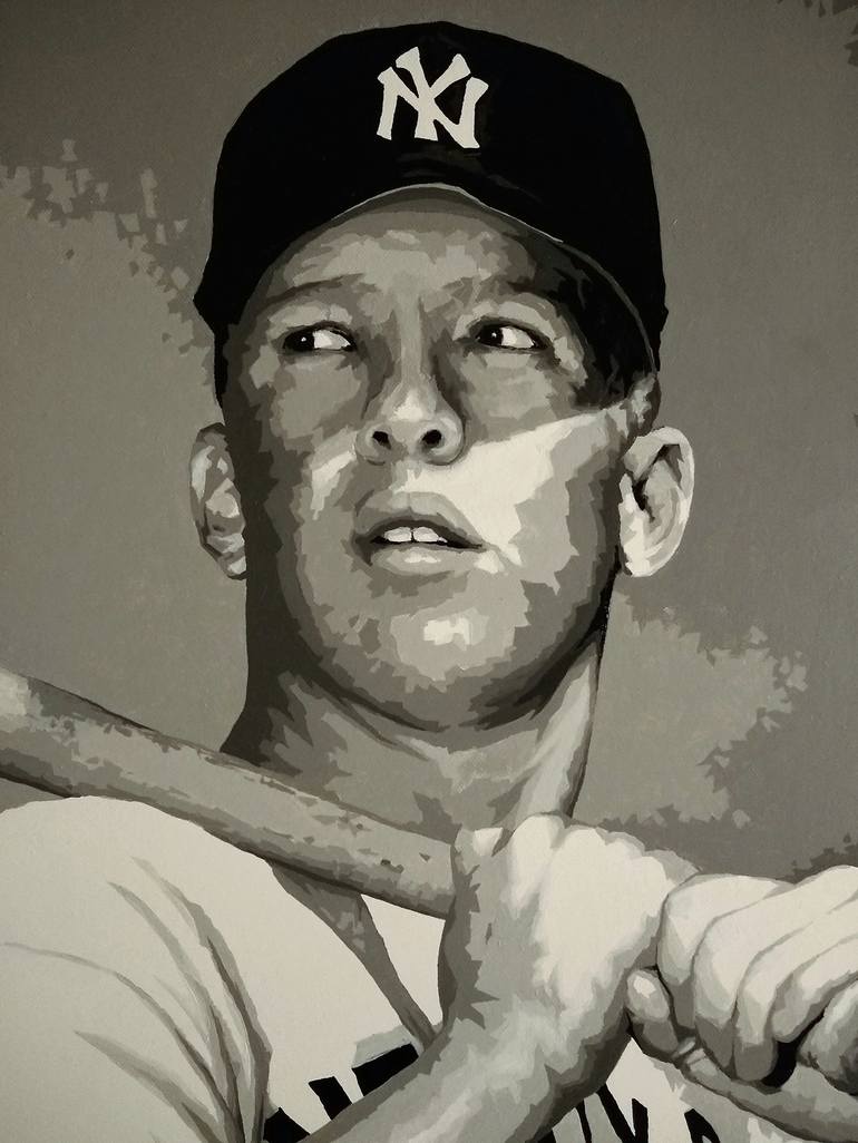 Mickey Mantle Watercolor Fine Art Print Digital Painting 