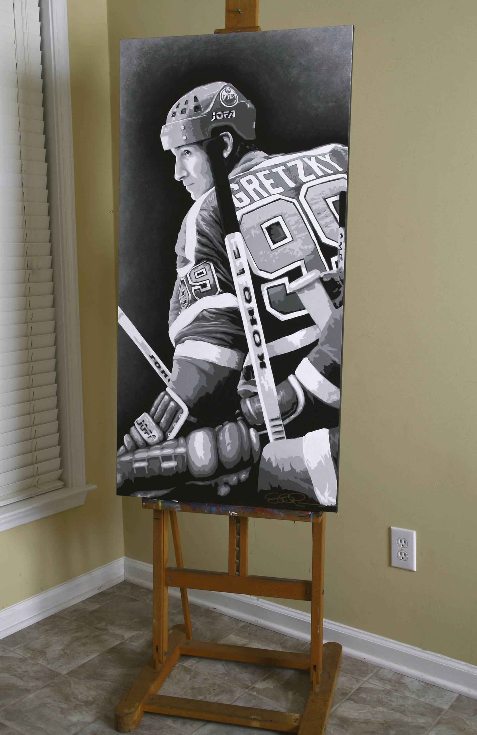 Wayne shops Gretzky Charcoal Portrait