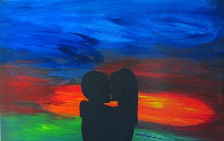 Original Expressionism Love Painting by Teresa Albert