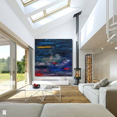 Extra large 200x200 abstract painting " Wild sea " (2023) thumb