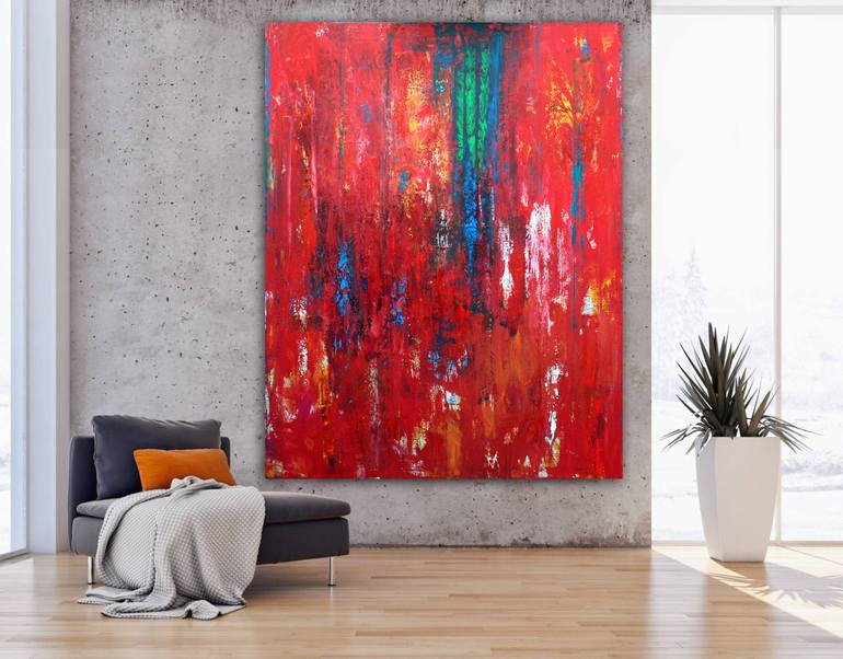 RED EXTRA LARGE 240X190 ABSTRACT,MODERN,FINE ART Painting by Veljko ...