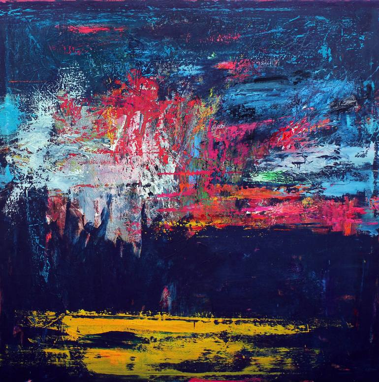 EXTRA LARGE 200X200 PAINTING RETURN (THREE COLORS 03) Painting by