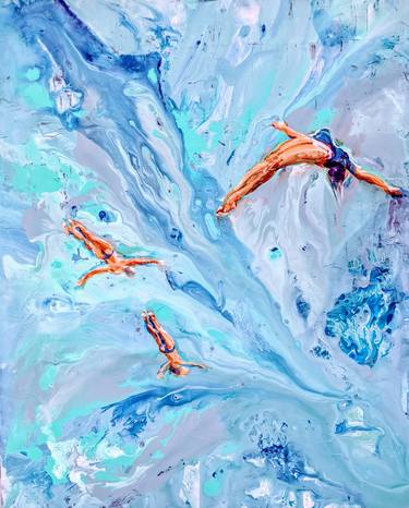 Original Abstract Expressionism Water Paintings by Gaya Kairos