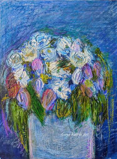 Original Expressionism Floral Paintings by Gaya Kairos