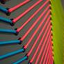 This is a modern abstract wall hanging. The background of this piece is grey. The eyelets are gloss black. The shoelace is Neon Blue, Pink, Orange and Yellow.

This piece is not framed and will require a frame in order for it to be hung

This piece of artwork will arrive with you in a solid wooden crate for protection.

Signed & dated on back.