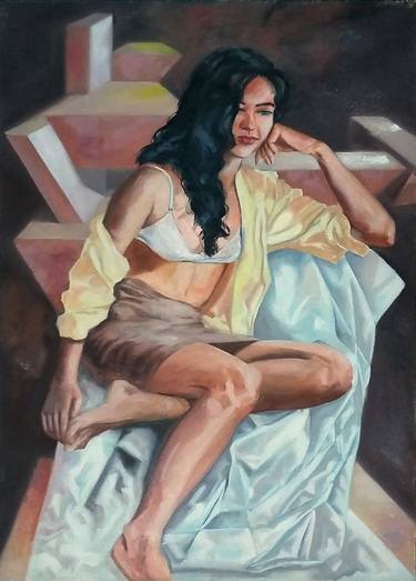 Original Figurative Nude Paintings by Paulo Di Santoro