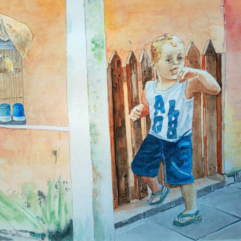 Original Figurative Kids Painting by Paulo Di Santoro