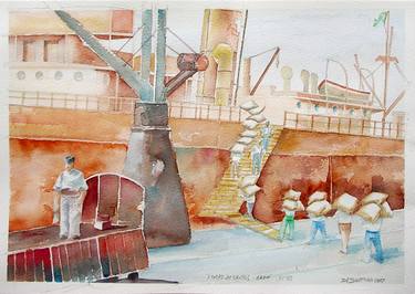 Original Documentary Ship Paintings by Paulo Di Santoro