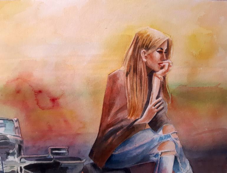 Original Conceptual Car Painting by Paulo Di Santoro