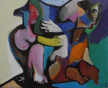 Print of Cubism Love Paintings by Borko Petrovic