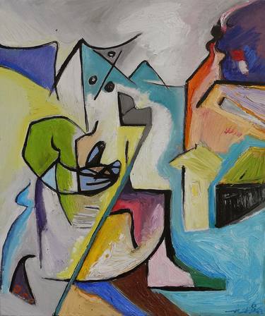 Print of Cubism Abstract Paintings by Borko Petrovic