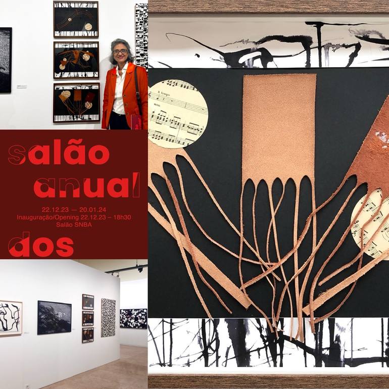 Original Black & White Abstract Mixed Media by Ramona Galardi