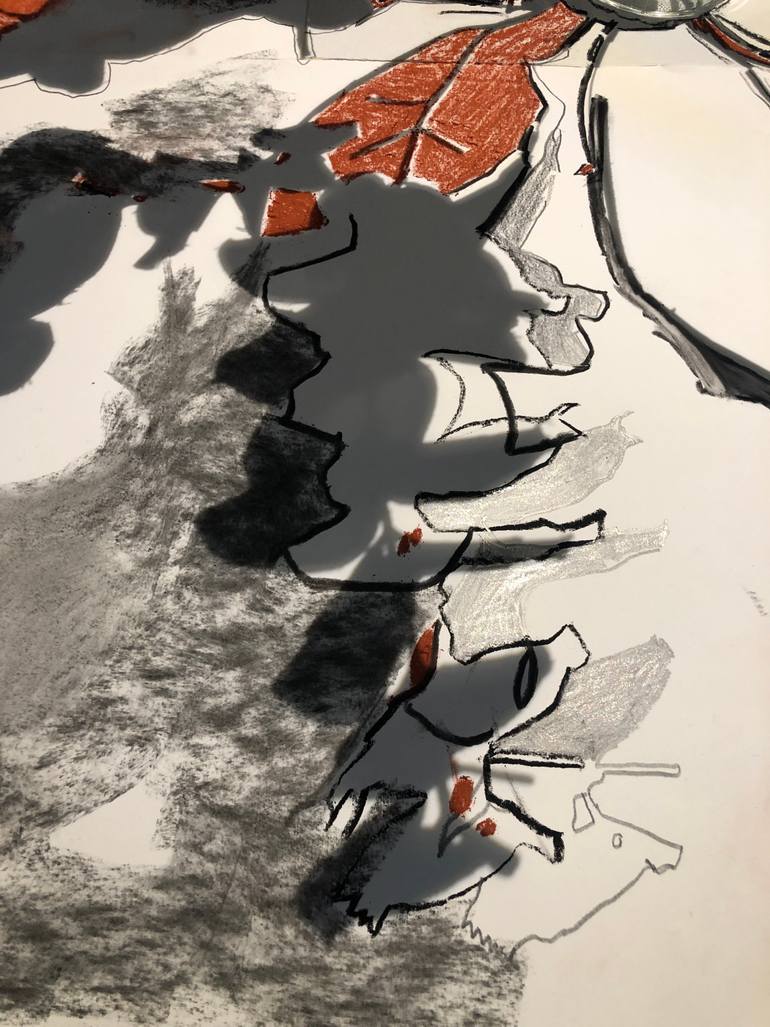 Original Abstract Still Life Drawing by Ramona Galardi