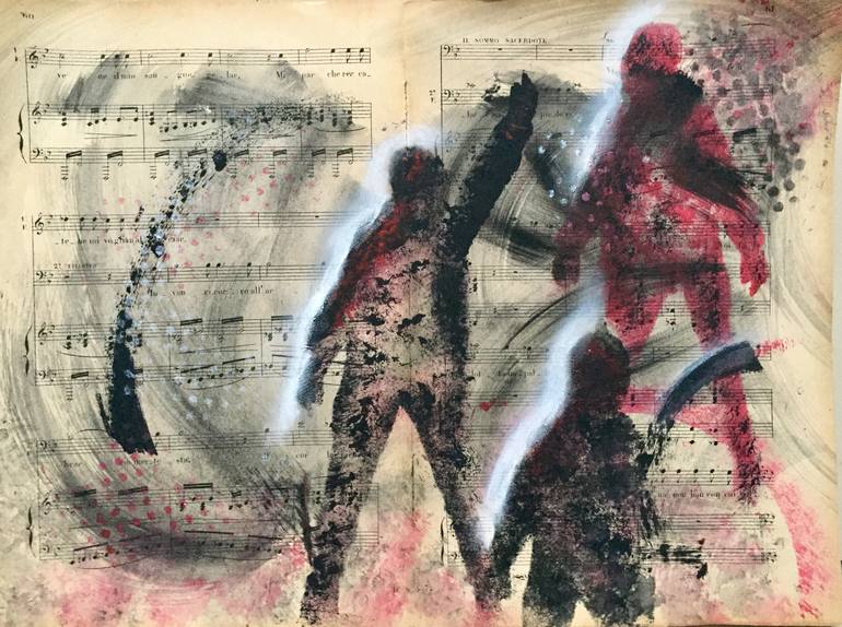 Original Abstract People Painting by Ramona Galardi