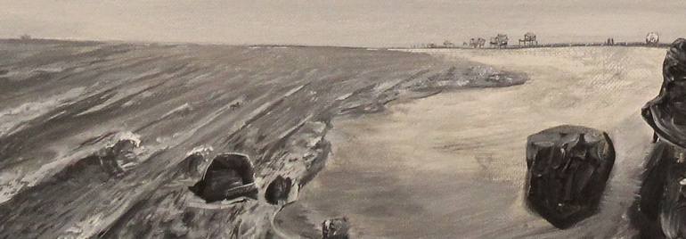 Original Expressionism Beach Painting by Toby Daniel Jones