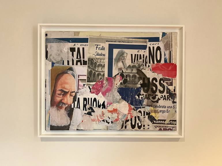 Original Abstract Expressionism Religion Collage by Christian Gastaldi