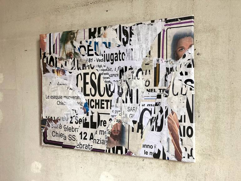 Original Abstract Expressionism Religious Collage by Christian Gastaldi