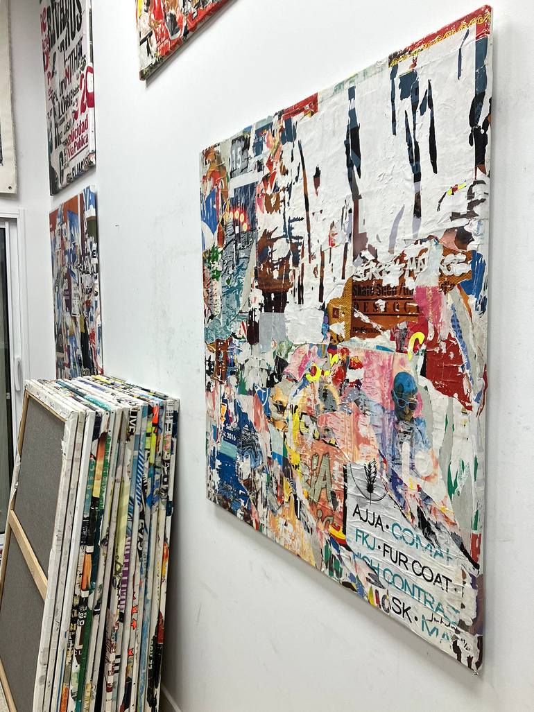 Original Abstract Expressionism Abstract Collage by Christian Gastaldi