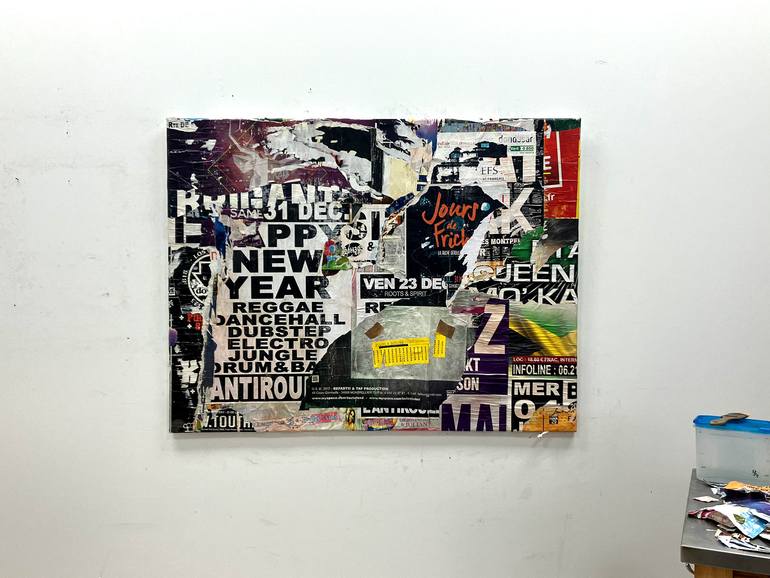 Original Abstract Expressionism Abstract Collage by Christian Gastaldi