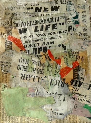 Original Abstract Expressionism Abstract Collage by Christian Gastaldi