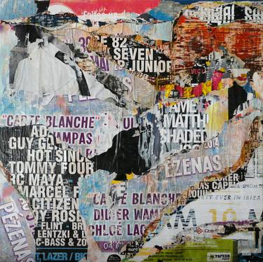 Bless international Old Style Newspaper Street Art Collage XI On Canvas 3  Pieces Print