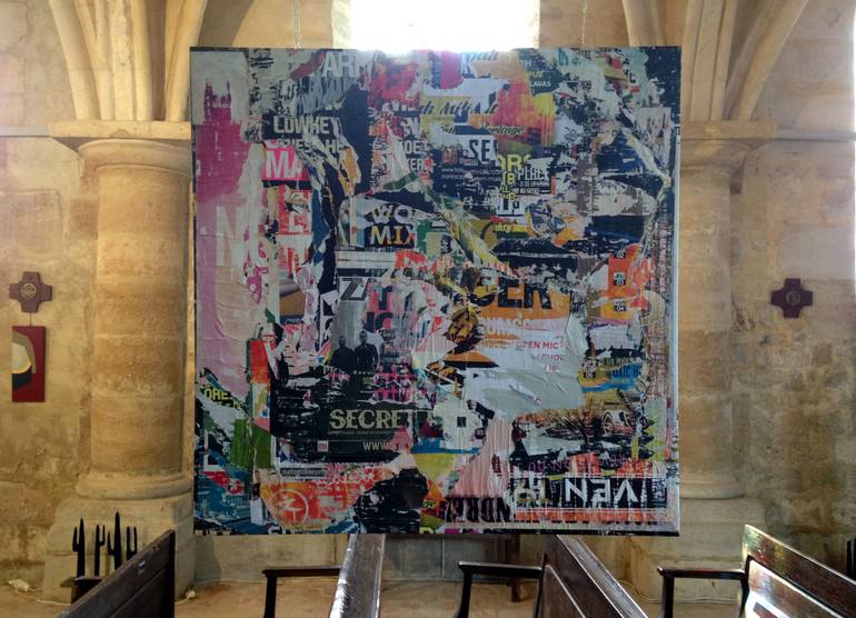 Original Abstract Expressionism Abstract Collage by Christian Gastaldi