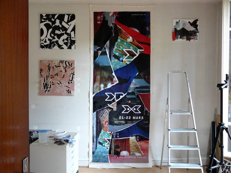 Original Abstract Expressionism Abstract Collage by Christian Gastaldi