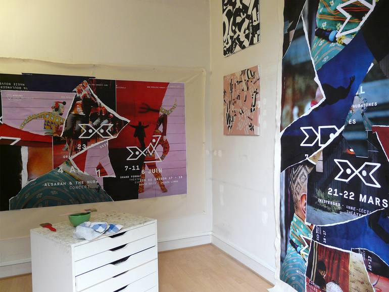 Original Abstract Expressionism Abstract Collage by Christian Gastaldi