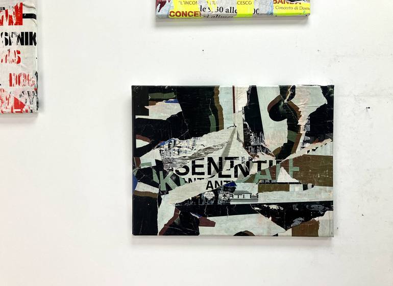 Original Abstract Expressionism Abstract Collage by Christian Gastaldi