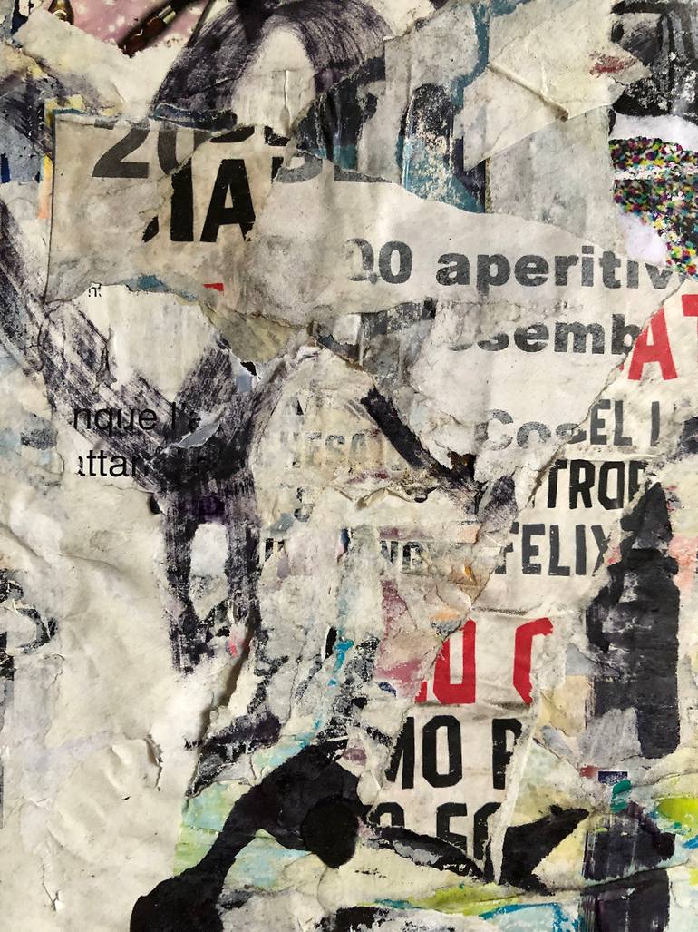 Original Abstract Expressionism Abstract Collage by Christian Gastaldi