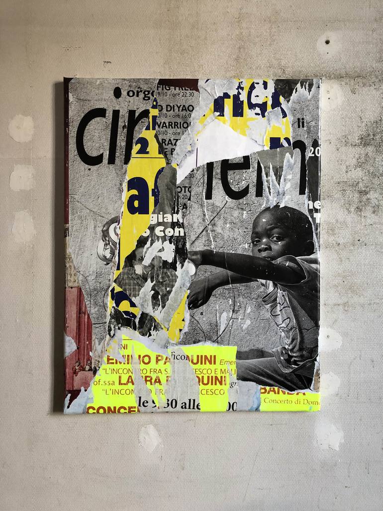 Original Abstract Expressionism World Culture Collage by Christian Gastaldi