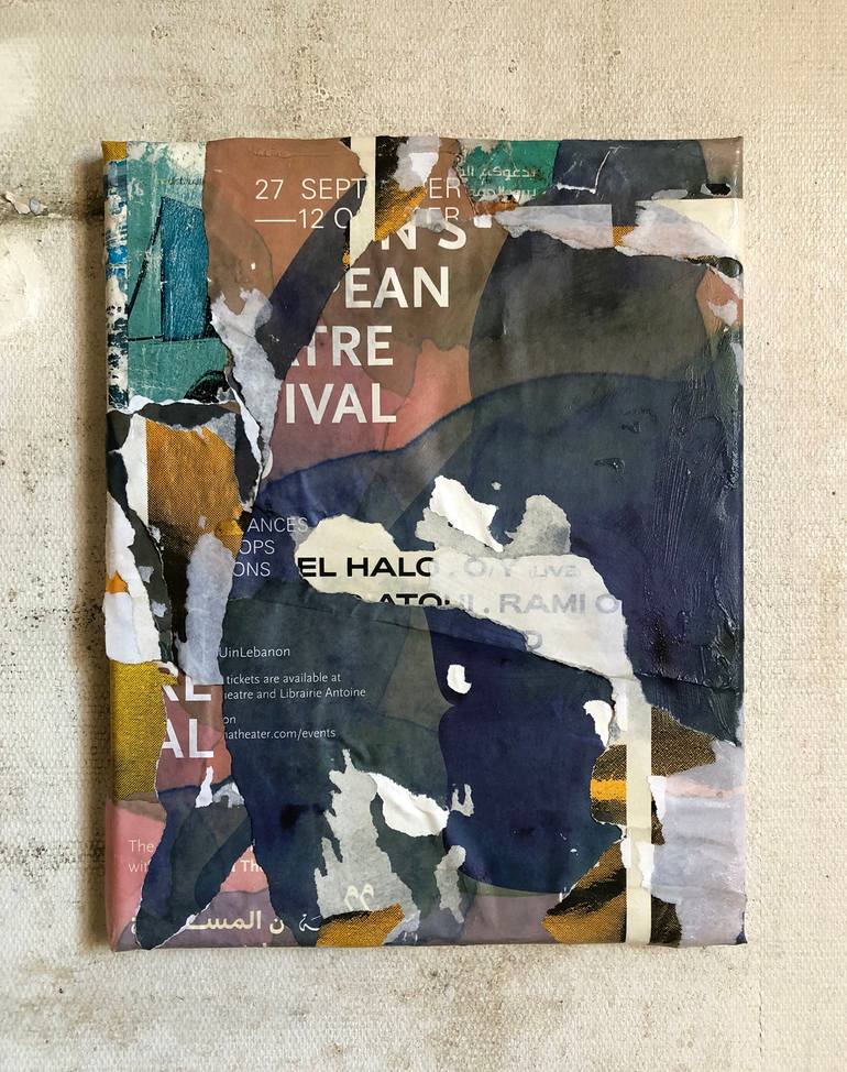 Original Abstract Expressionism Abstract Collage by Christian Gastaldi