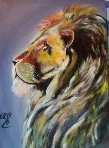 Lion on canvas thumb