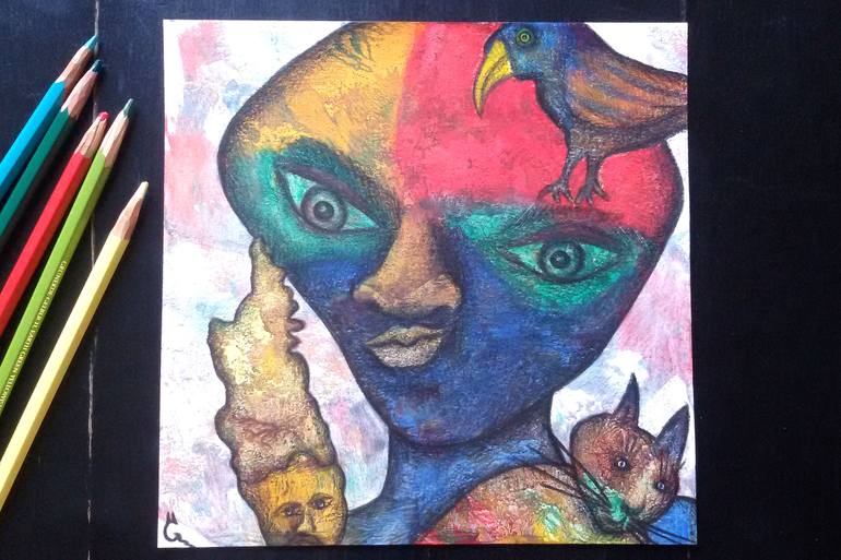 Original Surrealism Abstract Painting by Georgi Bugarchev