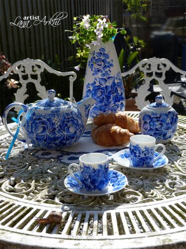 Blue and White porcelain by Lana Arkhi. Teapot. thumb