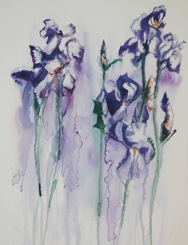 Irises Painting by David Wilcox | Saatchi Art