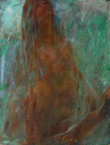 Original Abstract Expressionism Erotic Painting by Sergey Lesnikov