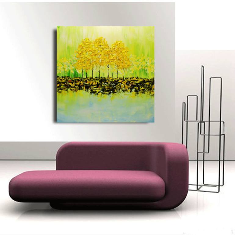 Original Abstract Landscape Painting by Artist Viorel