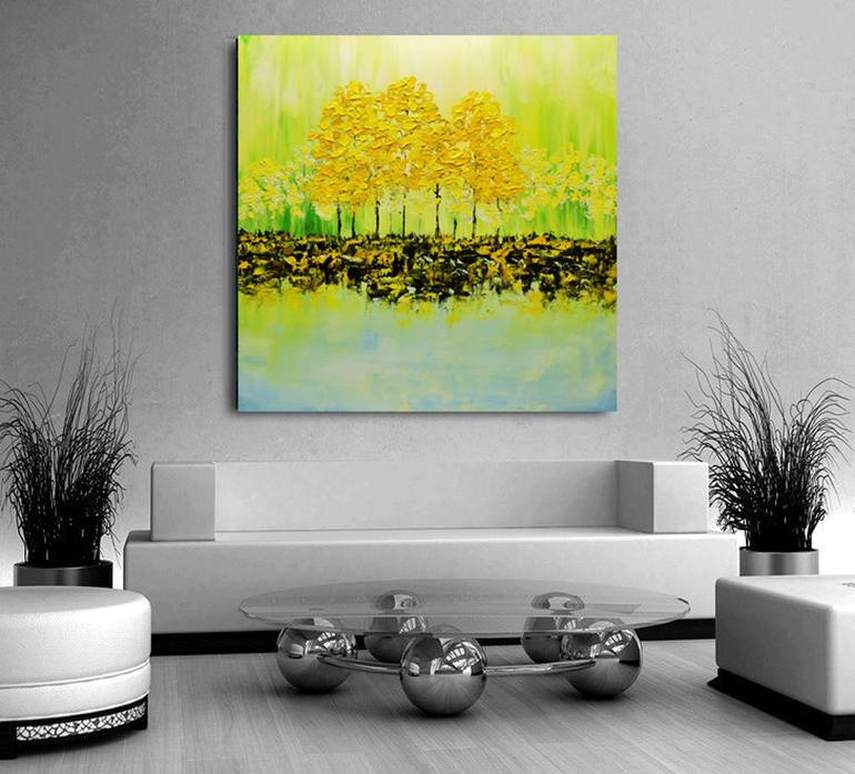 Original Abstract Landscape Painting by Artist Viorel
