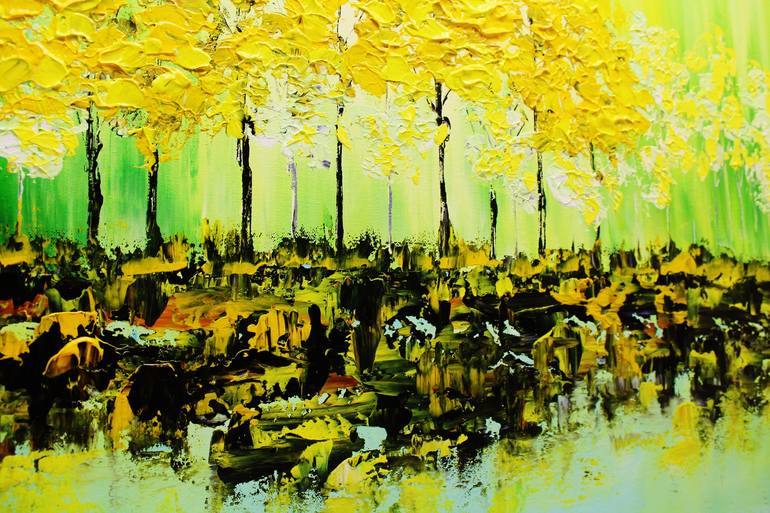 Original Abstract Landscape Painting by Artist Viorel