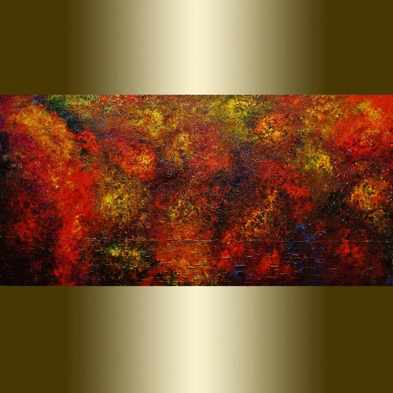 Abstract red yellow. Painting by Artist Viorel | Saatchi Art