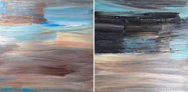 DIPTYCH ''MY BRUSHSTROKES #1 and #2" (Cloudy Evening Sky) thumb