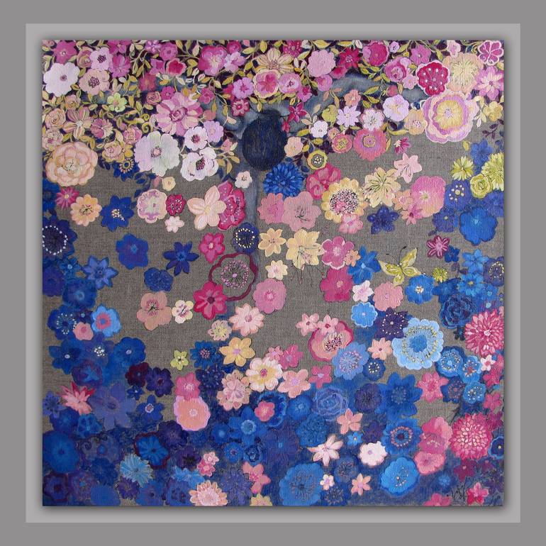 Original Abstract Garden Painting by Jing Zhang