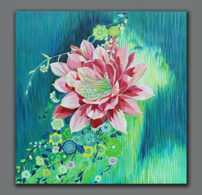 Original Abstract Floral Painting by Jing Zhang
