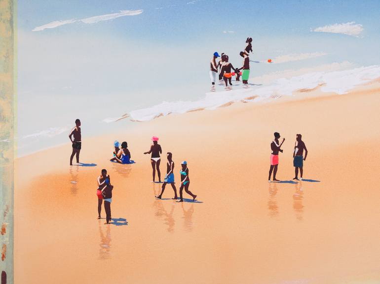 Original Figurative Beach Painting by Carlos Martín