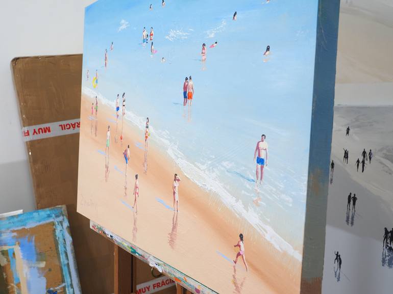 Original Figurative Beach Painting by Carlos Martín