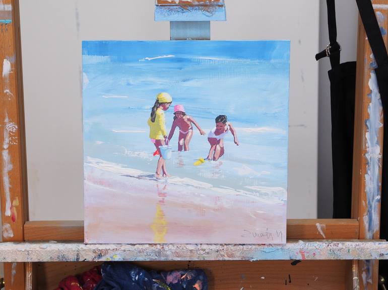 Original Figurative Beach Painting by Carlos Martín